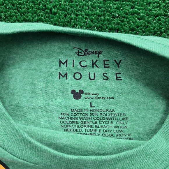 Disney Mickey Mouse Tshirt Mens Large Green Short Sleeve Outdoor Adventures - Picture 6 of 7